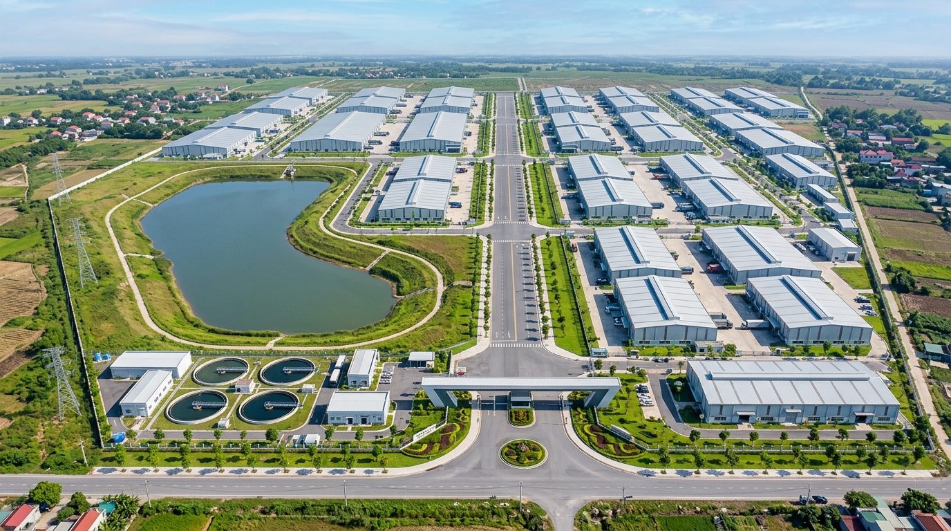 AI rendering of an industrial park generated by CGD's tool
