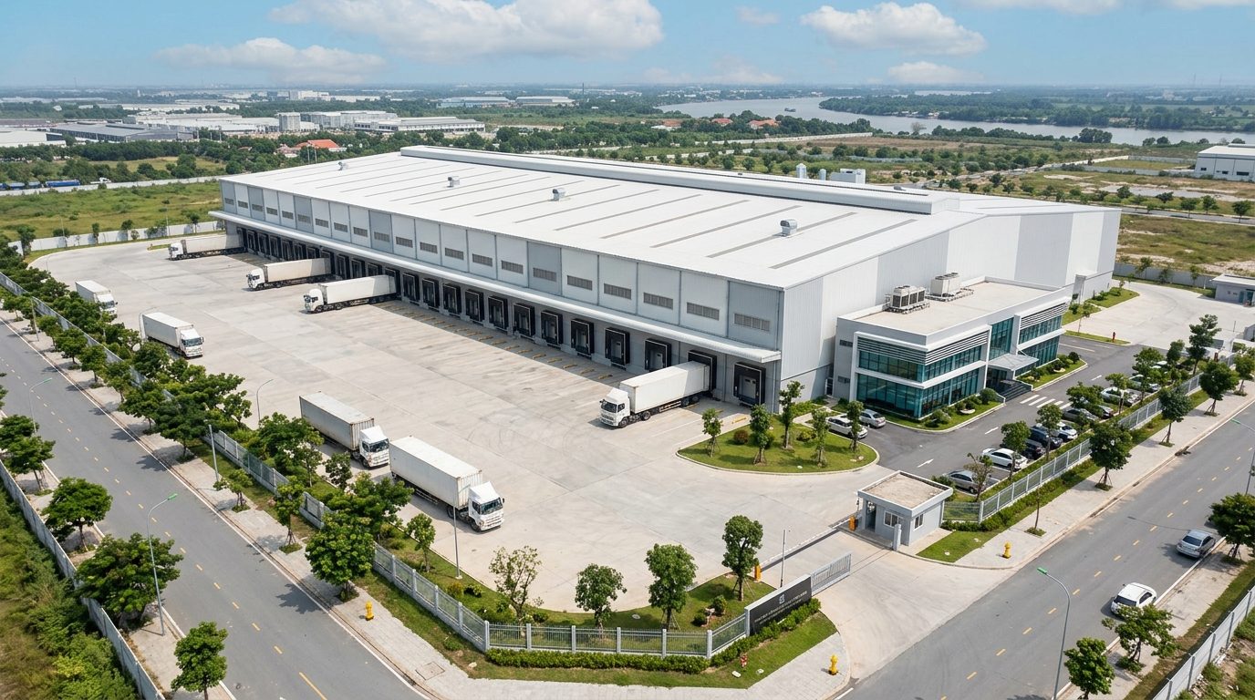 AI rendering of a warehouse / distribution center generated by CGD's tool